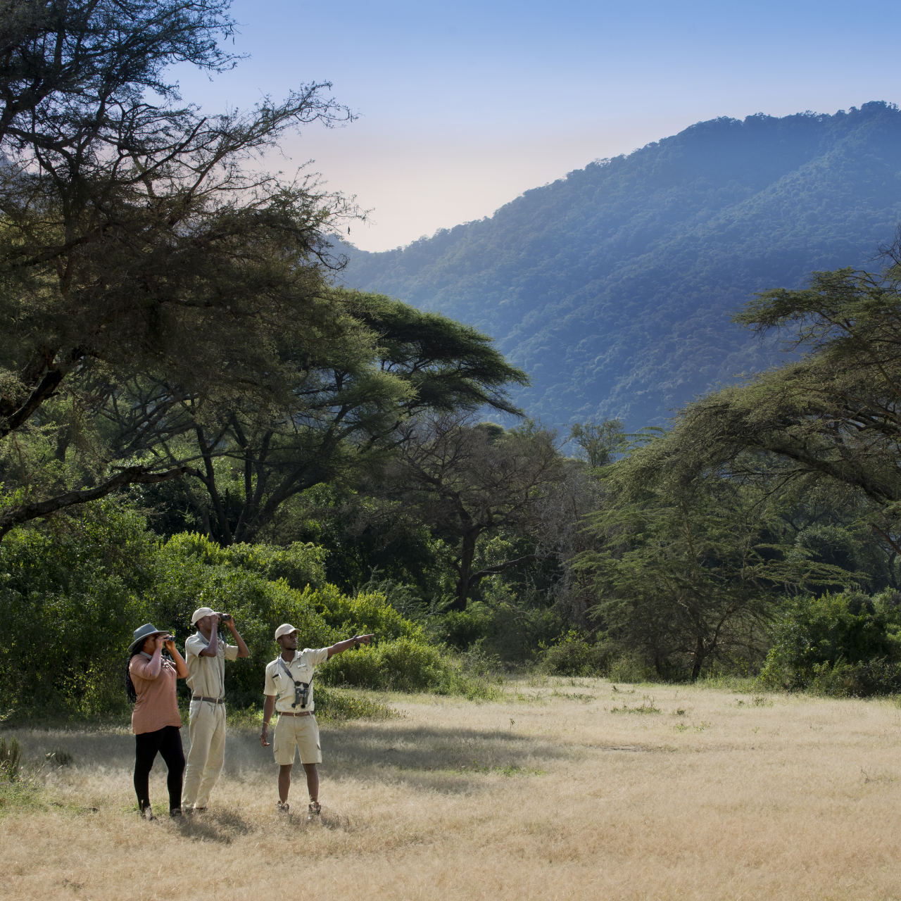 GALLERY Tanzania Lake Manyara Tree Lodge Experience Walking safari bush walk guide ranger