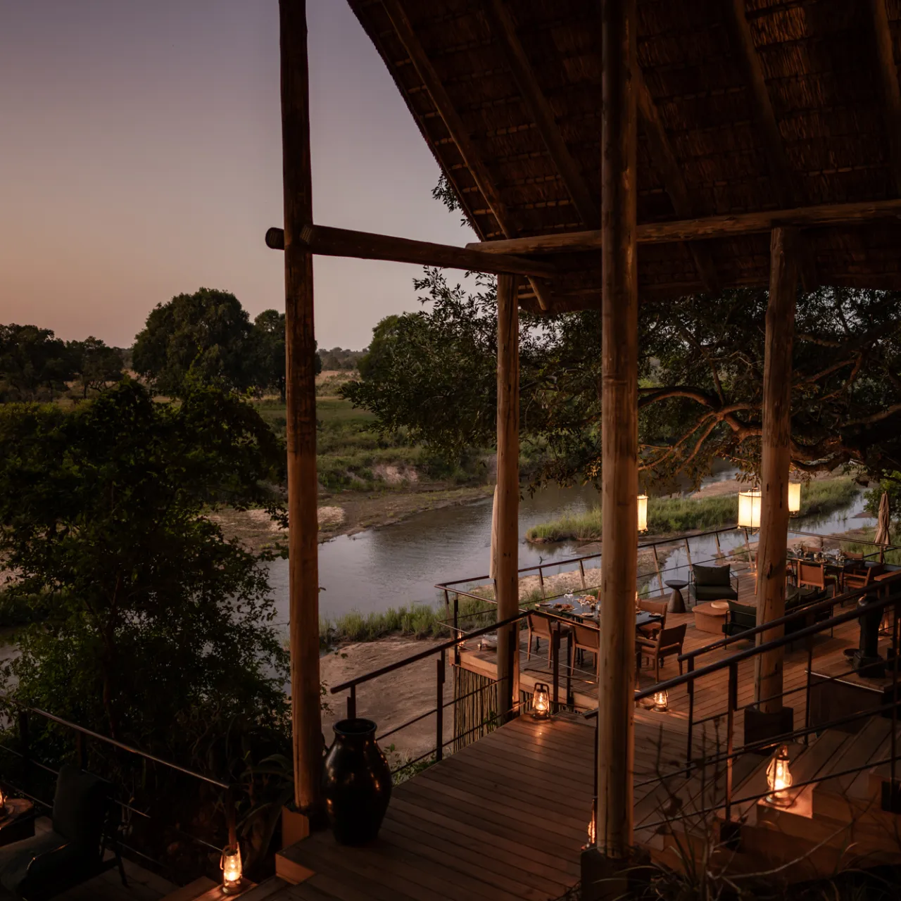 Copy of Singita Ebony Lodge Deck at Sunset Ross Couper