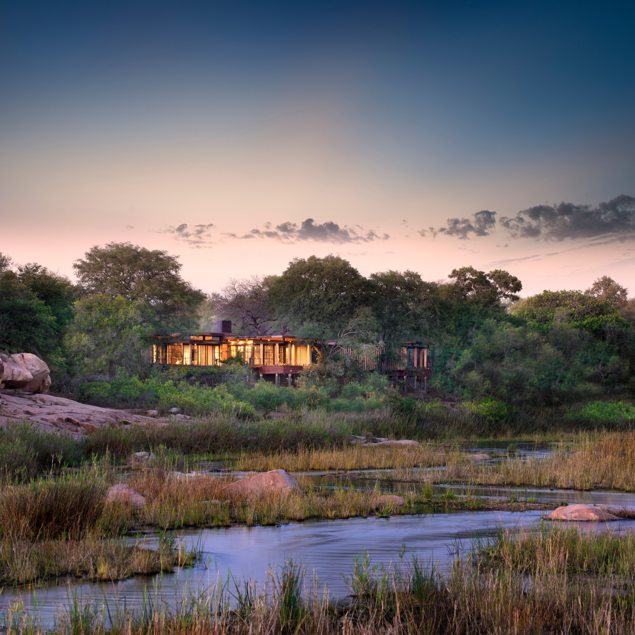 Lodge exterior view at and Beyond Tengile River Lodge 1 High Resolution Width5000px