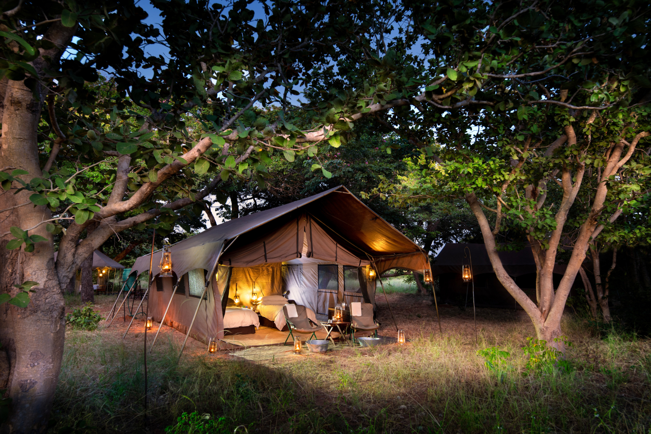 Beyond Botswana Chobe National Park Under Canvas tent twin beds High Resolution Width5000px