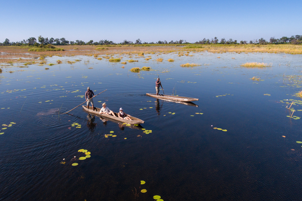 Wilderness Botswana canoe ride Linyanti river