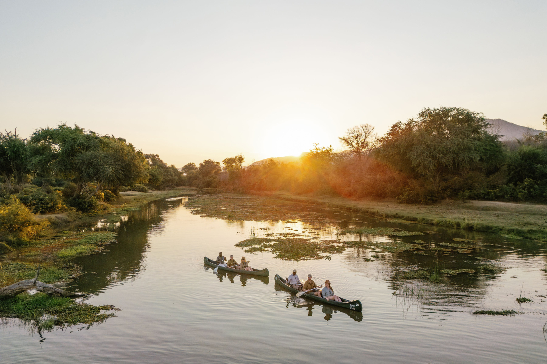 Picnicking on islands in the Zambezi