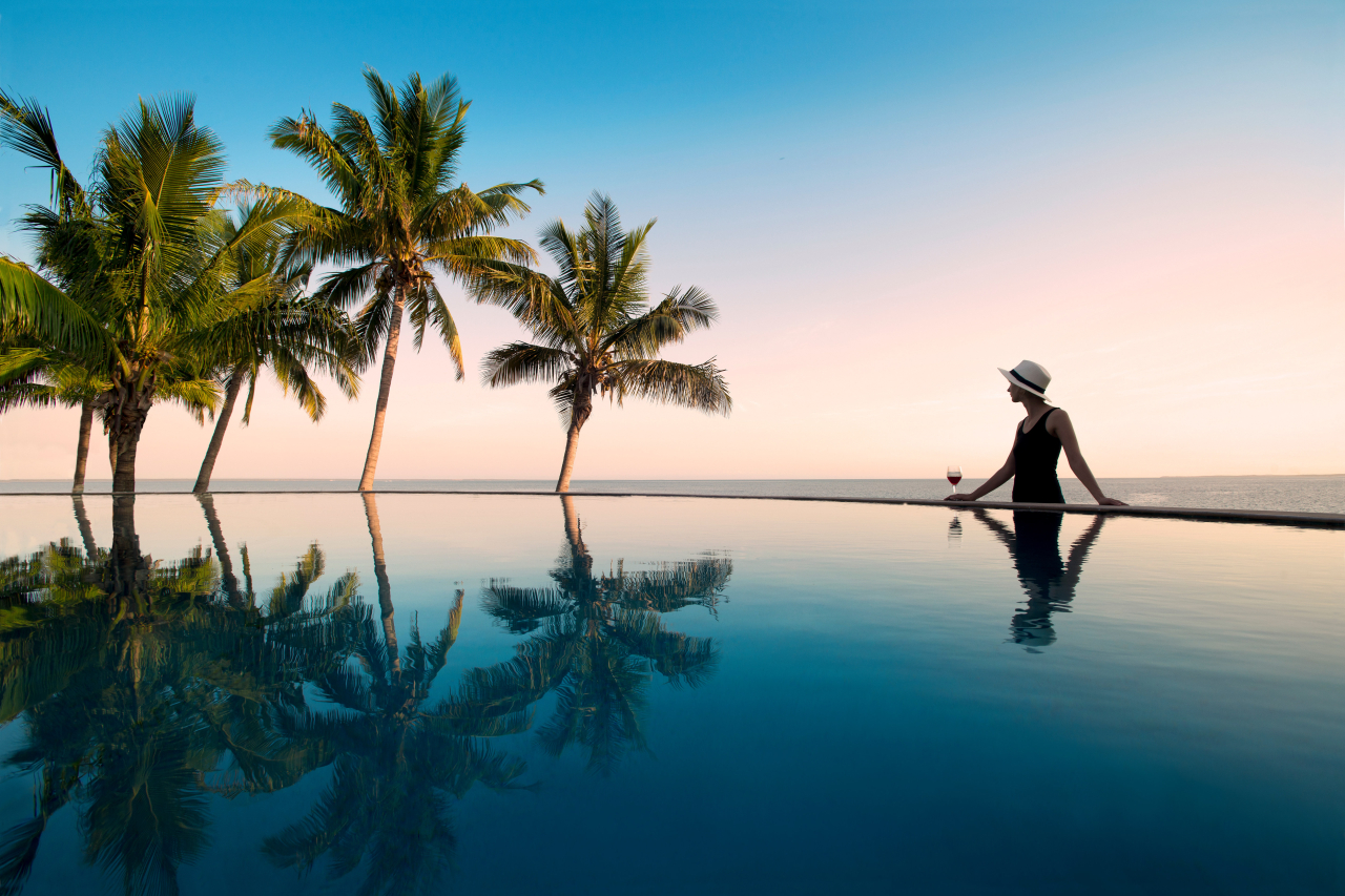 And Beyond Benguerra island guest area private villa pool with guest High Resolution Width5000px