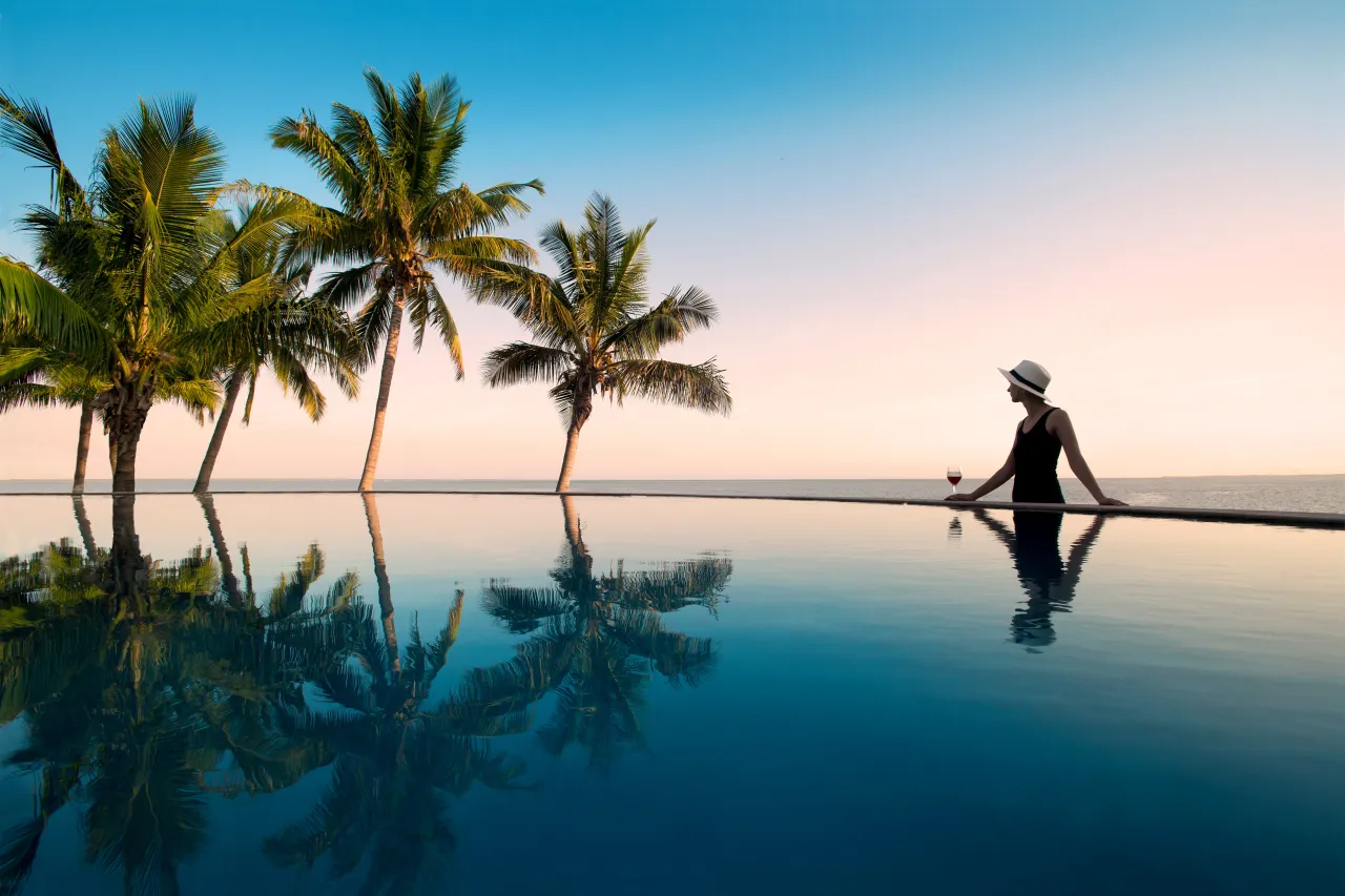 And Beyond Benguerra island guest area private villa pool with guest High Resolution Width5000px