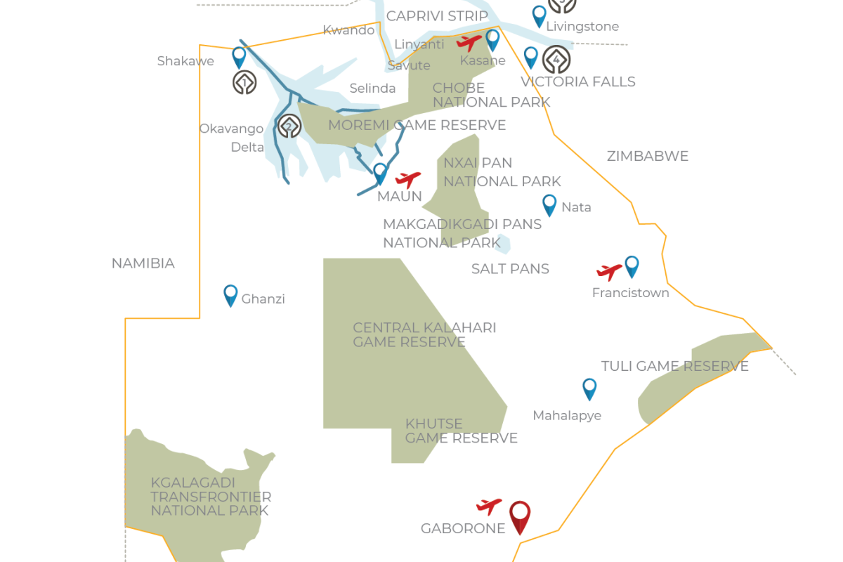 Wildlife and rivers map