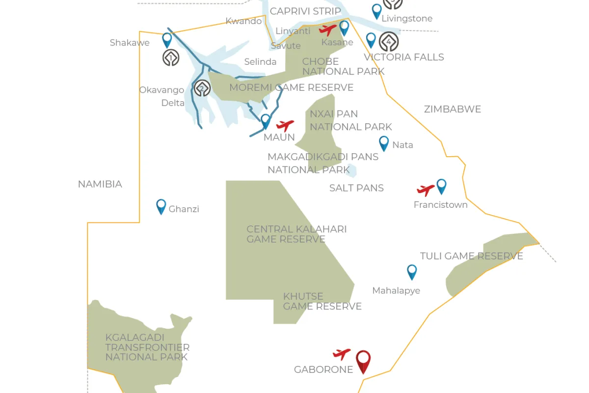 Wildlife and rivers map