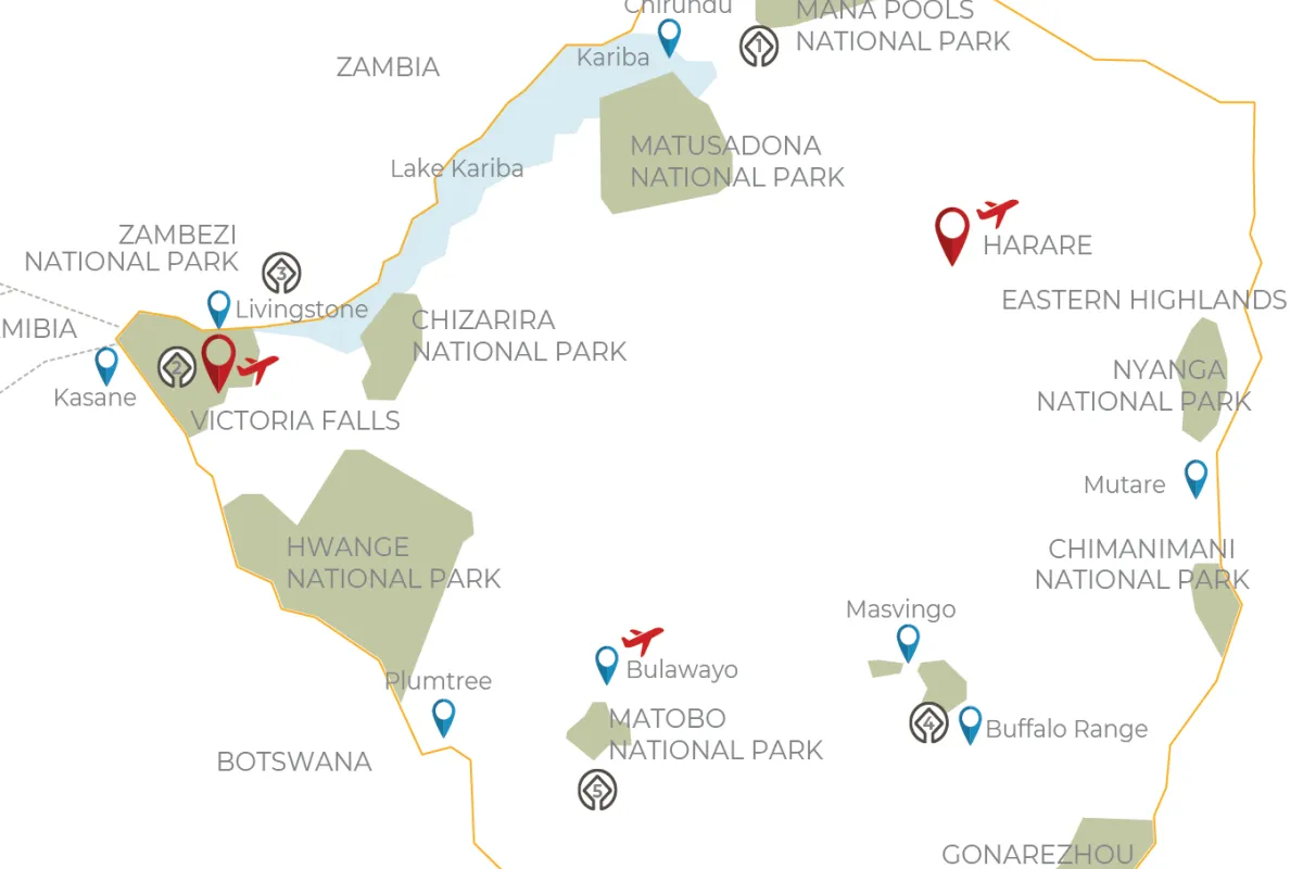 Wildlife, culture and a waterfall map