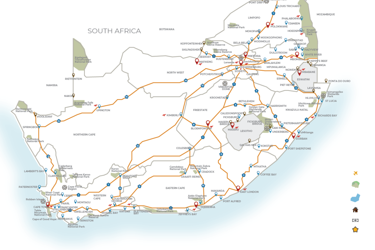 The Cape, the vines and the wild map